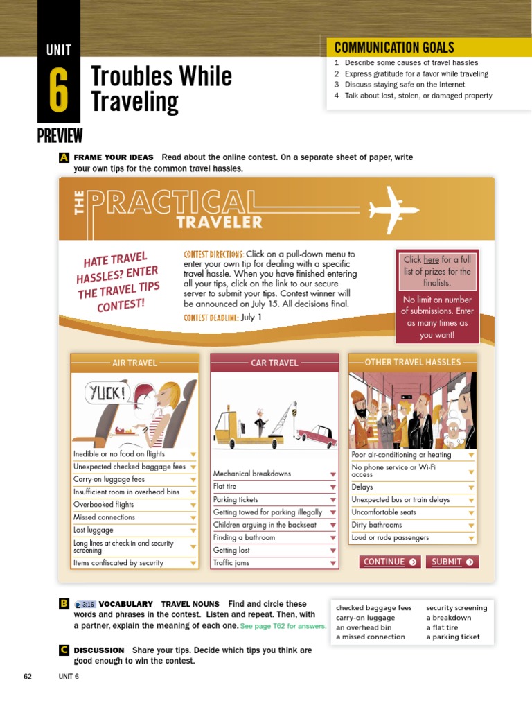 Troubles While Traveling Preview PDF Baggage Sentence (Linguistics)