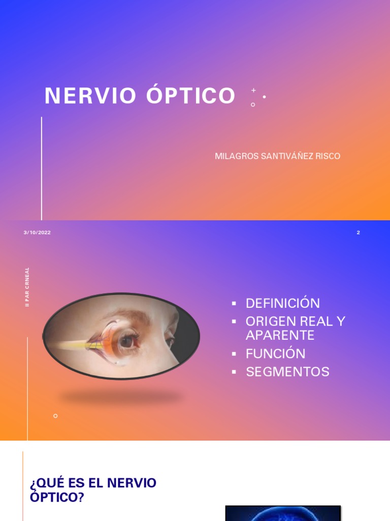 Origen y Funciones del Nervio Óptico | PDF | Ciencia y matemáticas ...