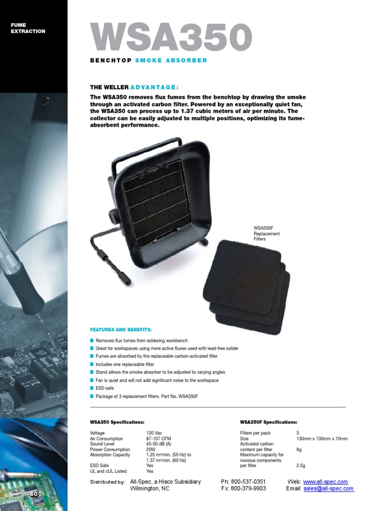 Weller WSA350 Smoke Absorber Overview | PDF | Electrical Engineering ...