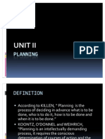 Unit II Planning