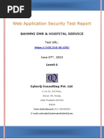 Security Audit of BAHMNI EMR & HOSPITAL SERVICE Web Application Level-1 Report