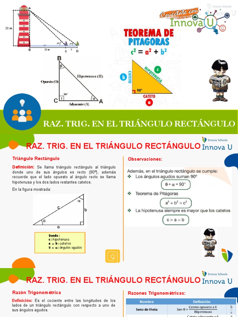 TeorIa - Razones Trigonomtricas en El Tringulo Rectngulo | PDF