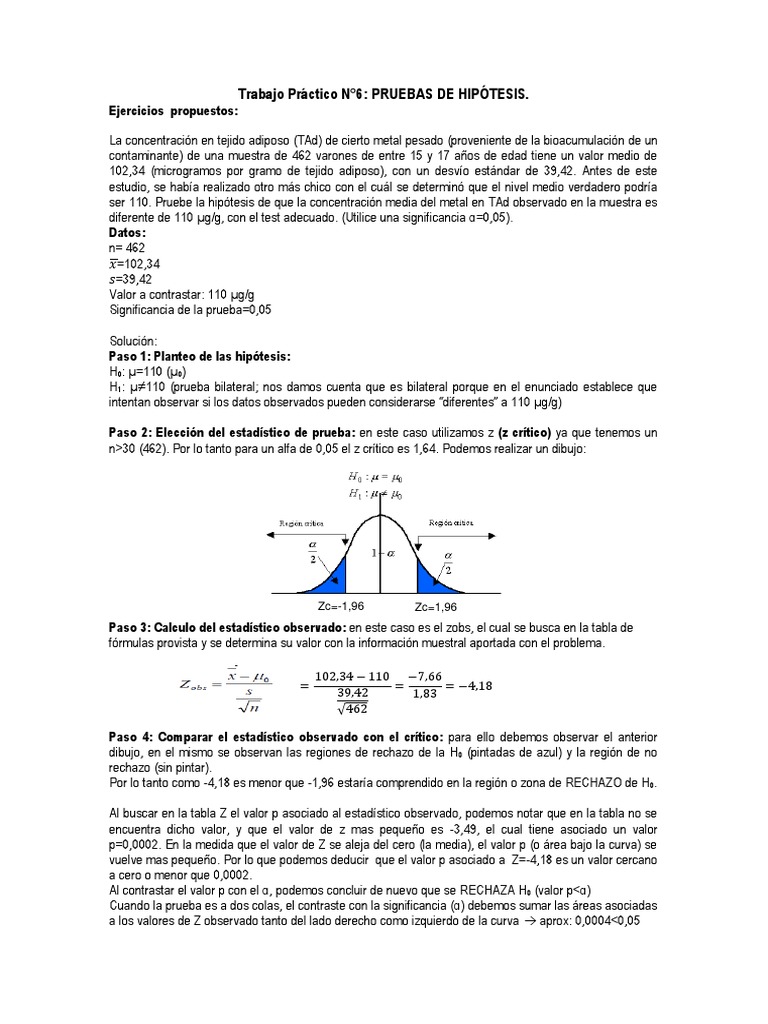 Resolucion TP N6 | PDF | Estadísticas | Hipótesis