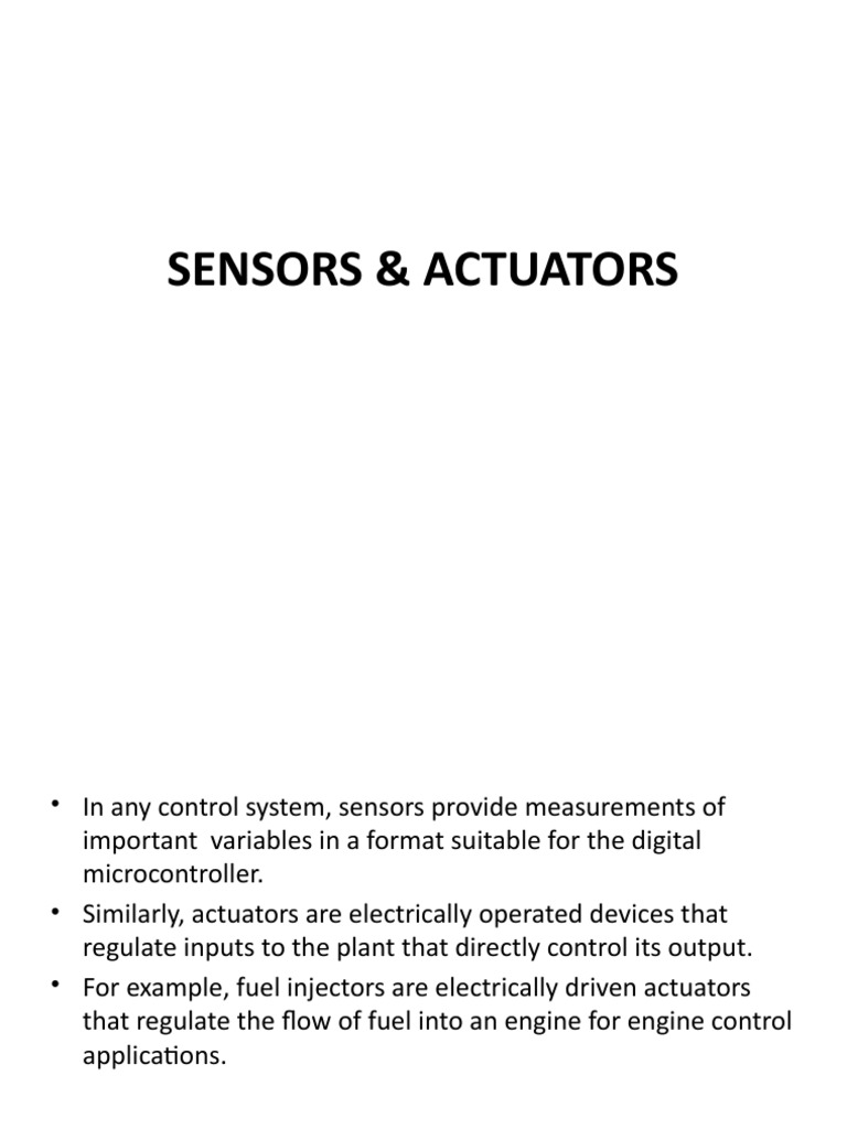 Characterization and Applications of Sensors and Actuators in Engine