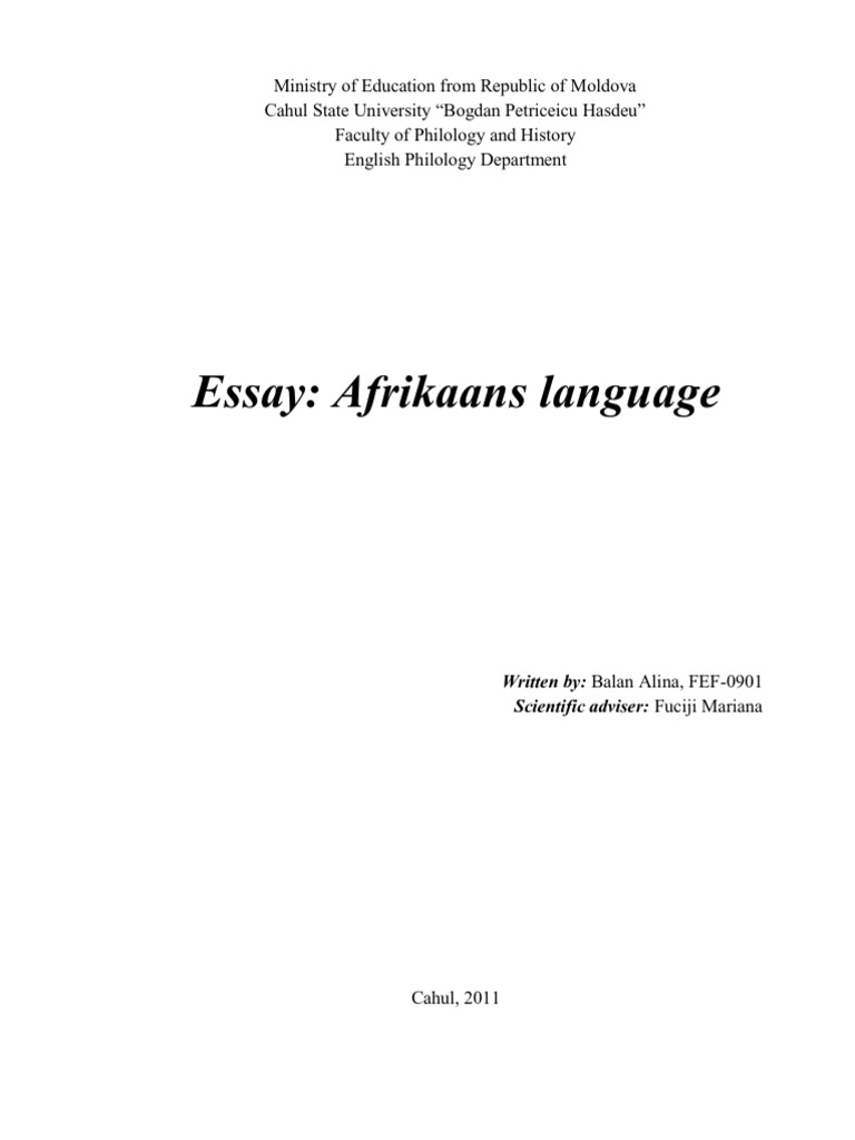 Afrikaans Language Essay Grammatical Gender Linguistics