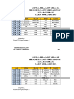 Jadwal Pelajaran Kelas 4 Ta. 2022-2023