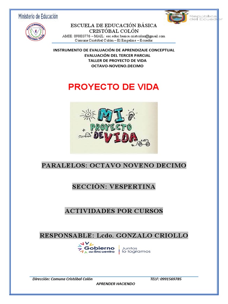Taller de Proyecto de Vida Actividades | PDF | Evaluación | Aprendizaje