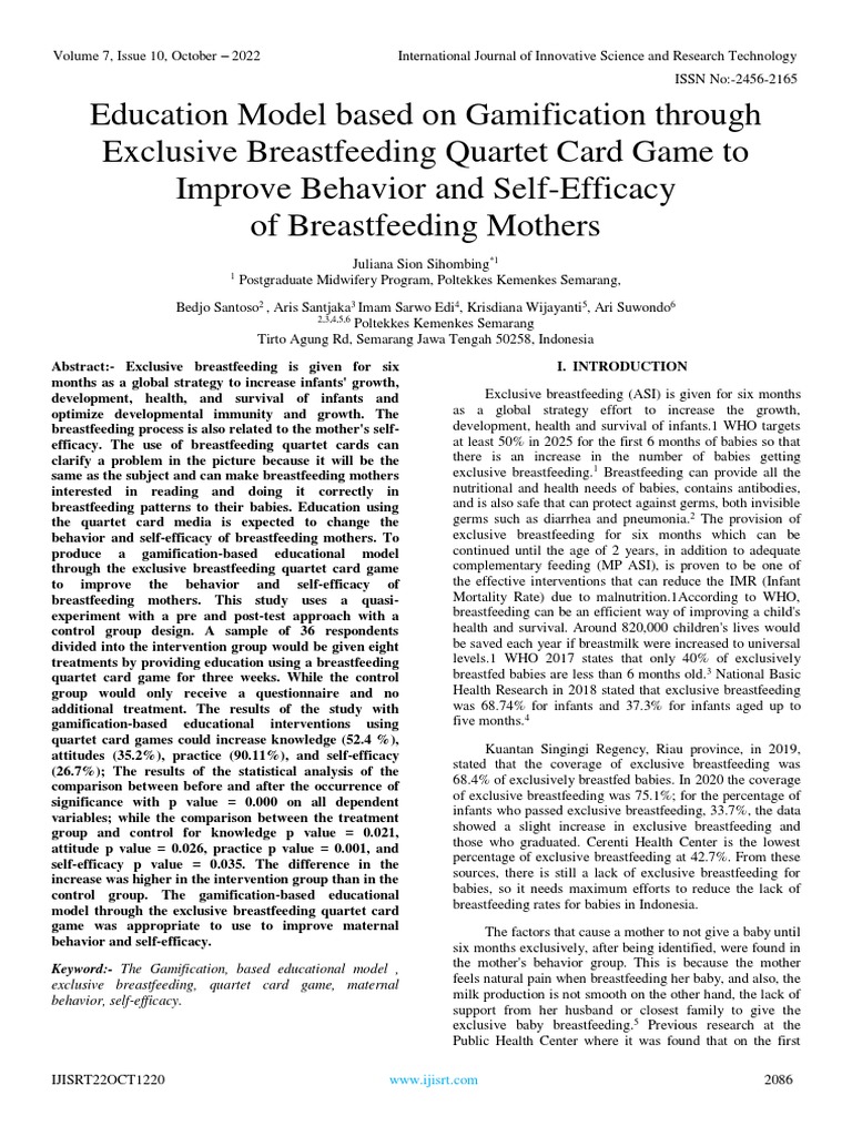Education Model Based On Gamification Through Exclusive Breastfeeding