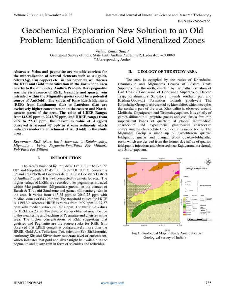 Gold and REE Exploration in Andhra Pradesh | PDF | Median | Statistics