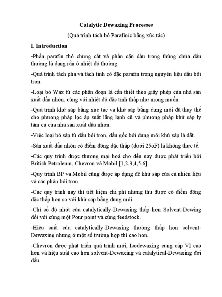 Catalytic Dewaxing Processes Pdf