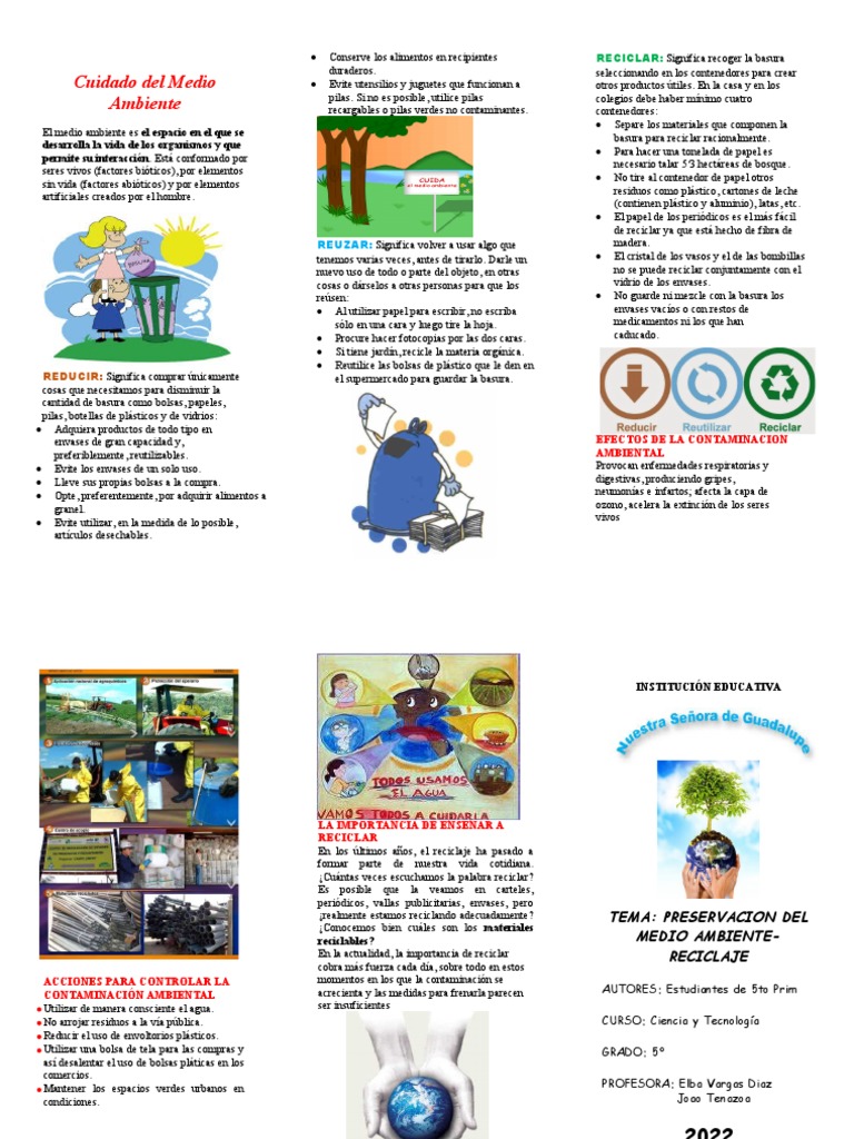 Acciones para Cuidar el Medio Ambiente | PDF | Residuos | Reciclaje