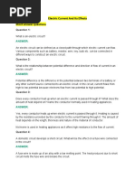 Electric Current and Its Effects