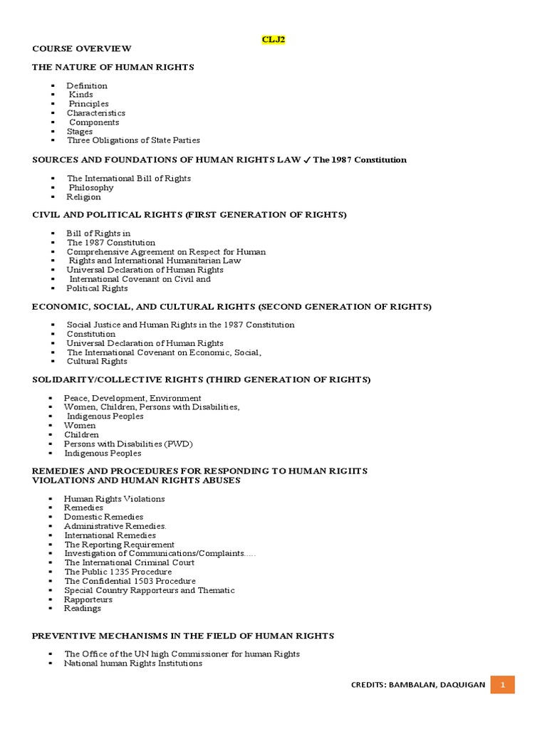 Human Rights Education Overview CLJ2 | PDF | Human Rights | Rights