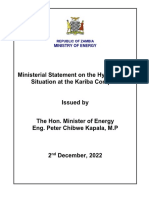 MINISTERIAL STATEMENT OF LOOMING ENERGY SHORTAGES DUE TO LOW WATER LEVELS IN LAKE KARIBA-Final