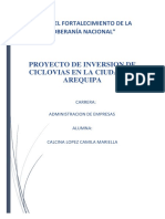 PROYECTO DE INVERSION CICLOVIAS EN AREQUIPA