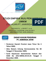 Studi Empirik RUU Penjaminan UMKM Tinjauan PT JAMKRIDA JATIM 4 Maret 2019