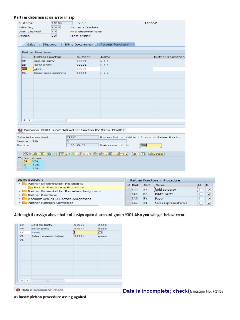 Partner Determination Error in Sap PDF Function (Mathematics