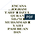 Rencana Program Tahfidzul Quran Sd/Mi Muhammadi Yah1 Pasuruan DAN