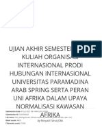 Ujian Akhir Semester Mata Kuliah Organisasi Internasional Prodi Hubungan Internasional Universitas Paramadina Arab Spring Serta Peran Uni Afrika Dalam Upaya Normalisasi Kawasan Afrika