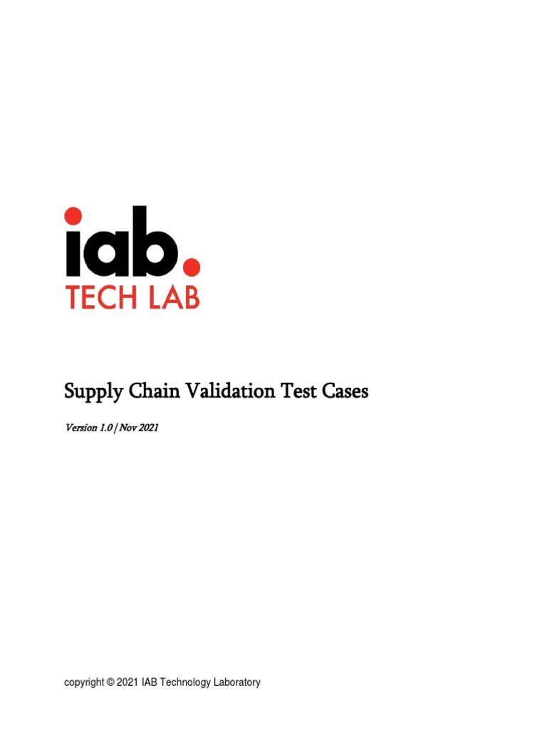 Supply Chain Validation Test Cases | PDF | Json | Hypertext Transfer ...