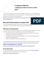 PBS Student Visa Guidance - Specialist Masters 2009