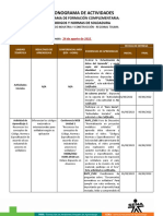 Cronograma de Actividades: Programa de Formación Complementaria: Codigos Y Normas de Soldadura