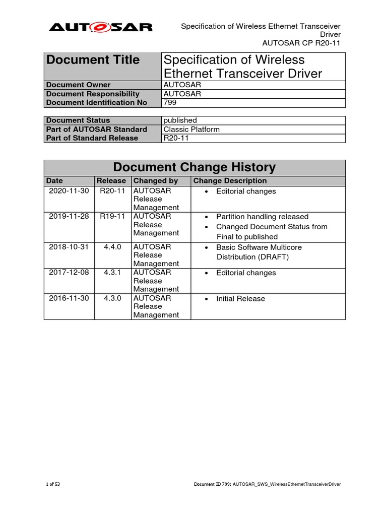 AUTOSAR SWS PDF Device Driver