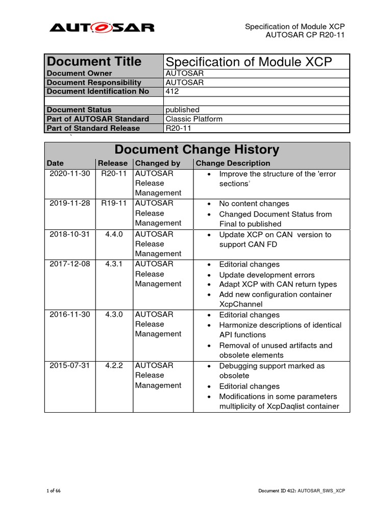 Autosar Sws XCP PDF Protocol Suite Subroutine
