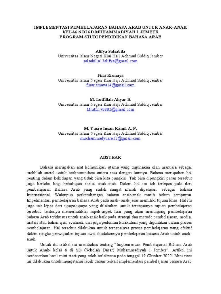 Artikel Mini Riset Kelompok 5 | PDF