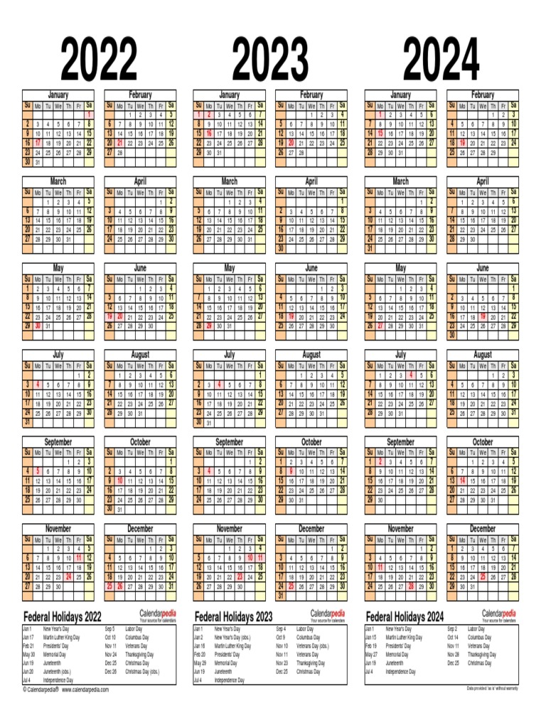 Federal Holidays 2022 Federal Holidays 2023 Federal Holidays 2024 PDF
