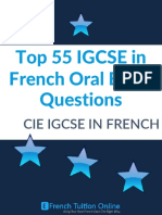 Top 55 IGCSE in French Oral Exam Questions CIE Board.....