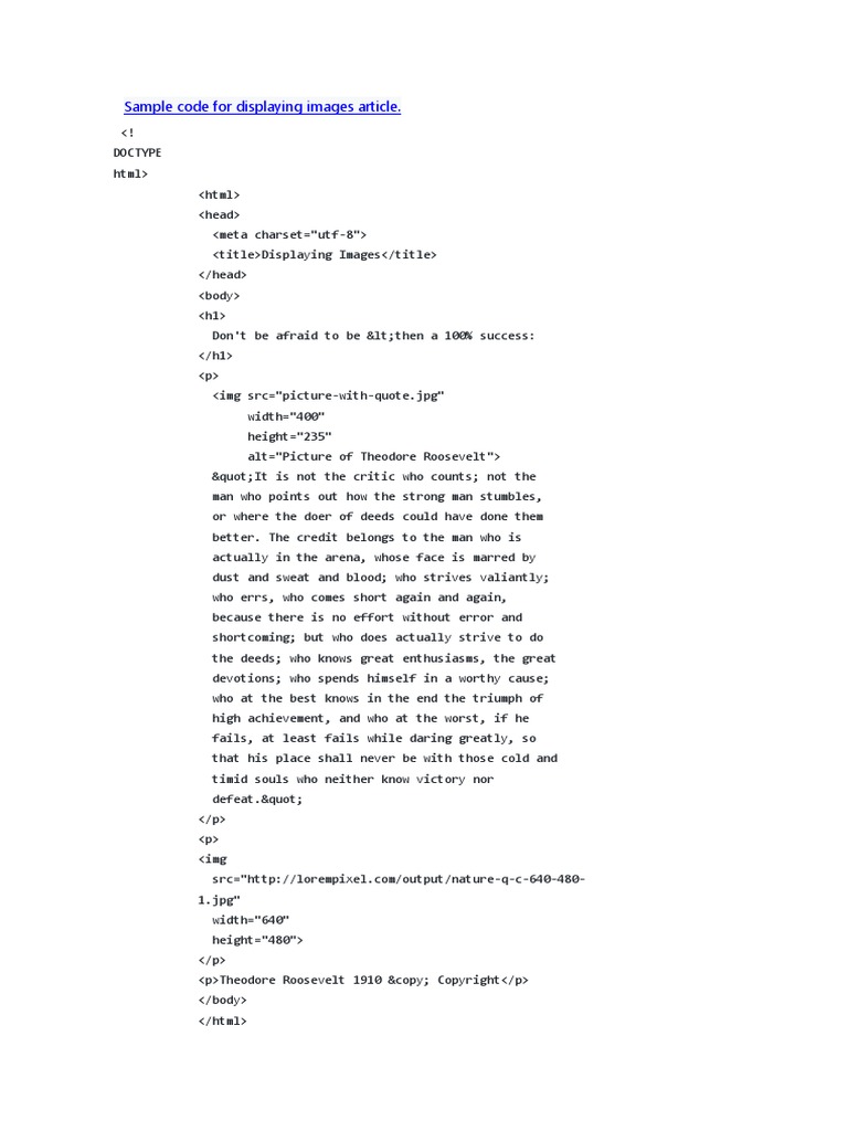 Displaying Images in HTML | PDF