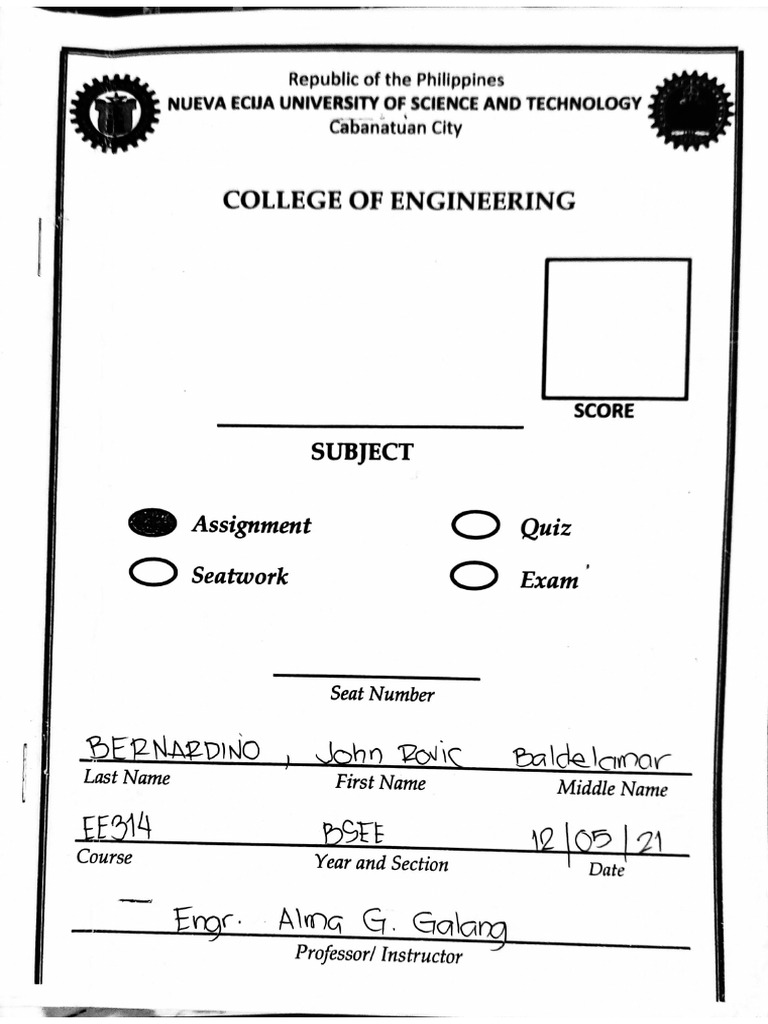 EE 314 - Assignment | PDF