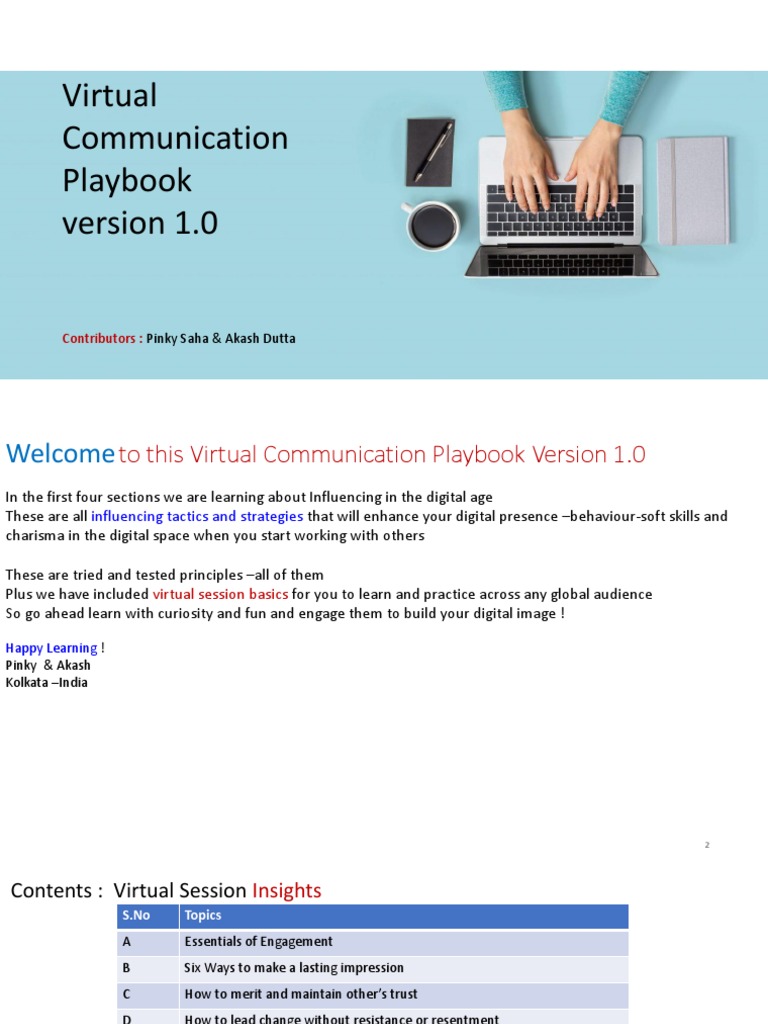 Virtual Communication Playbook Pdf Communication Psychology