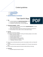 Content guidelines for topic specific, comparison, interview, and listicle blogs