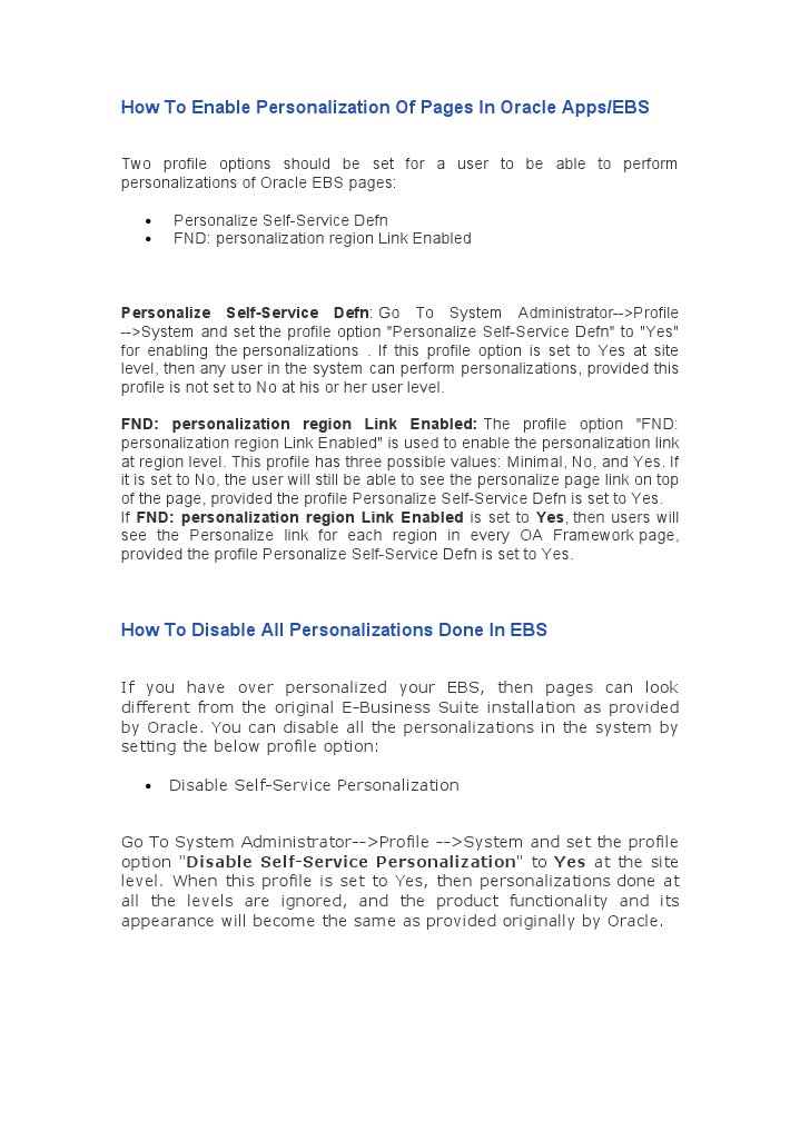 Enable Personalization in Oracle Apps R12 | PDF | Software | System ...
