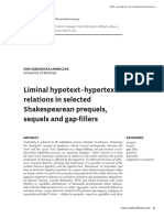 Liminal Hypotext-Hypertext Relations in Selected Shakespearean Prequels, Sequels and Gap-Fillers