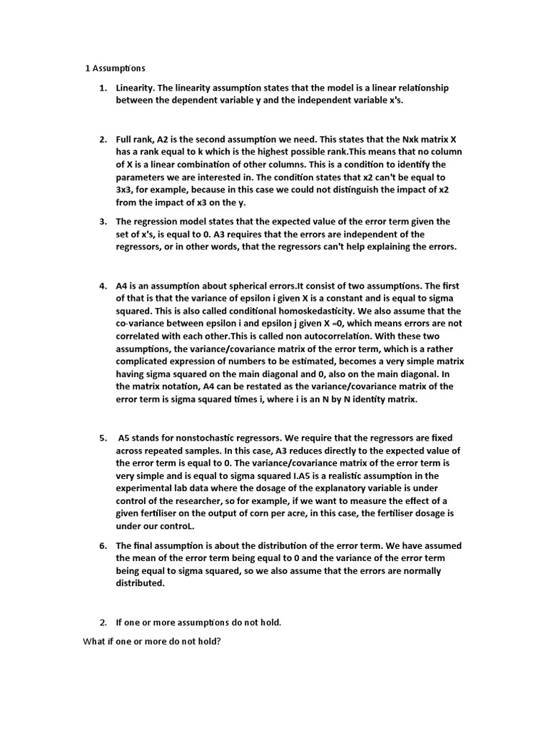 3.3 Ols Assumptions Violation | PDF | Ordinary Least Squares | Errors ...