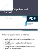 Presentacion Nuevo Código Procesal Laboral - 2014