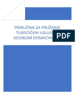 Priručnik Za Pružanje Turističkih Usluga U Seoskom Domaćinstvu U Republici Srpskoj