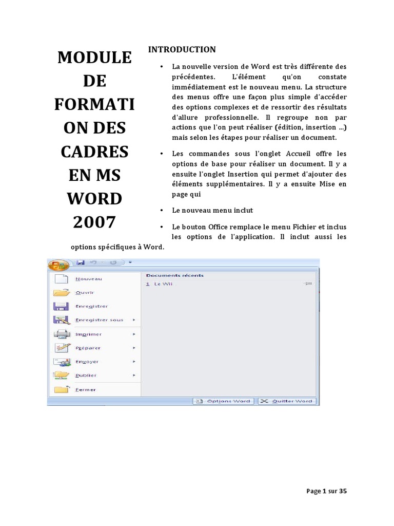 Cadres et filigranes dans Word 2007 | PDF | Microsoft Word | Microsoft ...