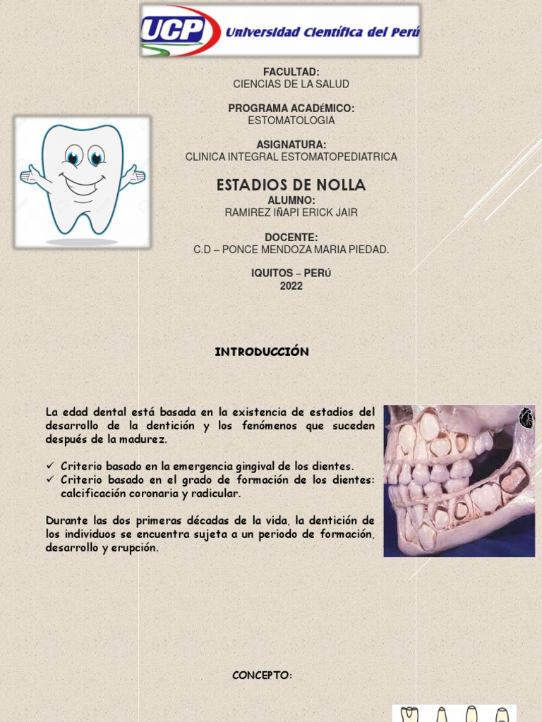 ESTADIOS DE NOLLA.Erick Ramirez | PDF | Diente | Boca