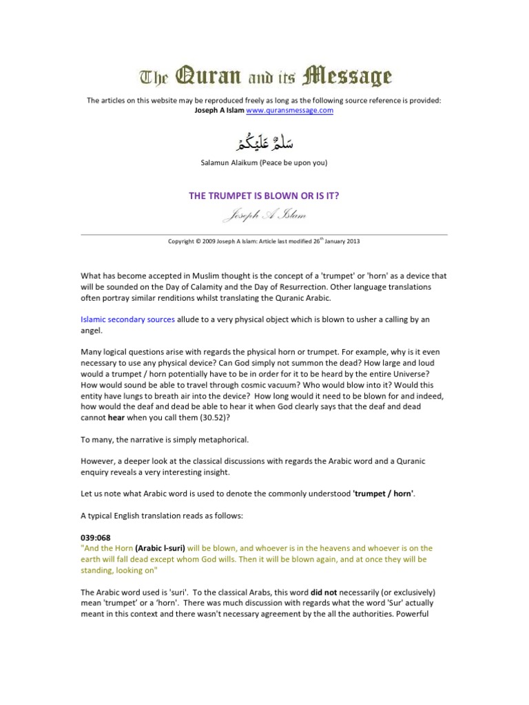 The Trumpet Is Blown PDF Quran Islam