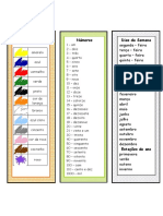 Cores Numeros Dias Da Semana Meses Estações