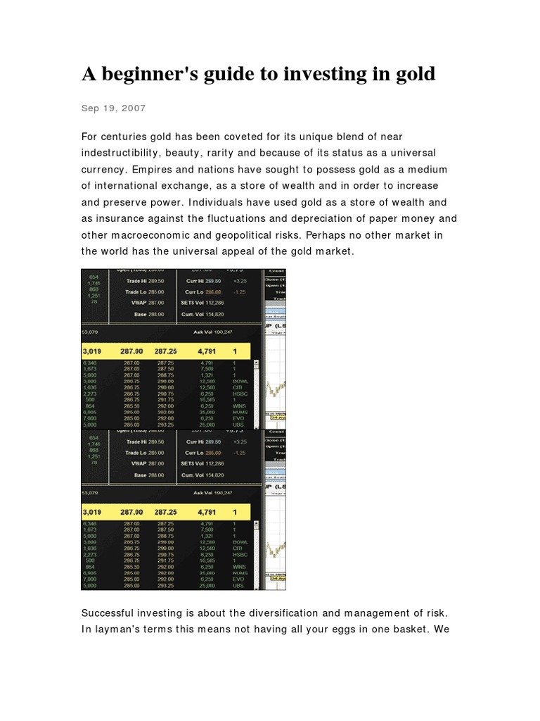 (Trading) A Beginners Guide To Investing in Gold | PDF | Gold As An ...