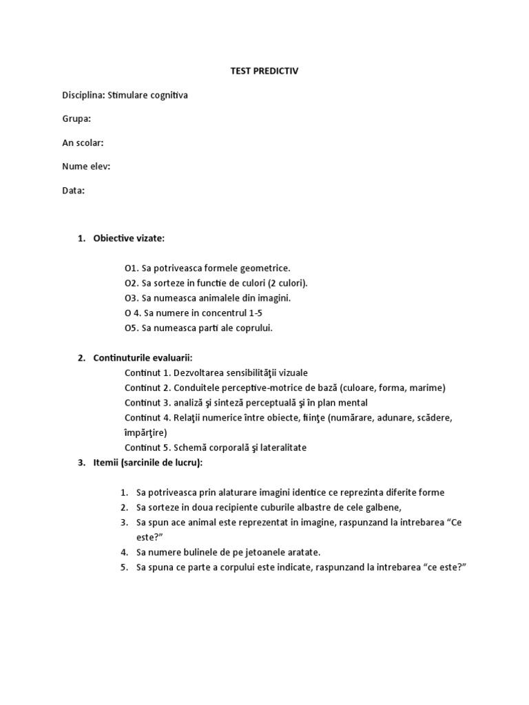 Test Predictiv | PDF