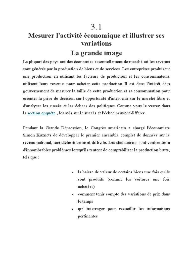 Mesurer l'activité économique et le PIB | PDF | Produit intérieur brut ...