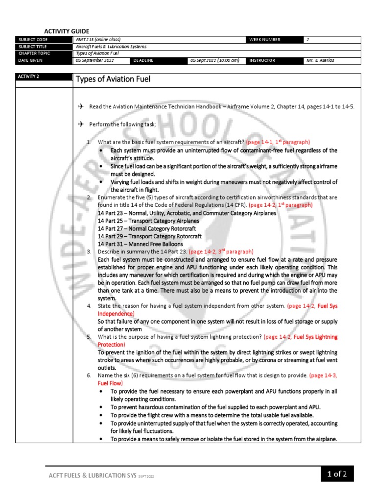 AMT 213 Activity 02 Answer Student PDF Internal Combustion Engine
