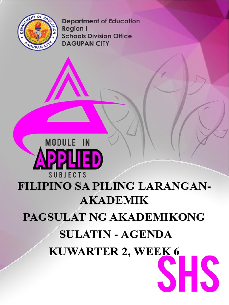 Filipino Sa Piling Larang Akademik12 Q2 W6 Agenda | PDF