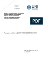 TAREA No. 3 Plazo para Solicitar La SUSTITUCIÓN DE MERCANCÍAS